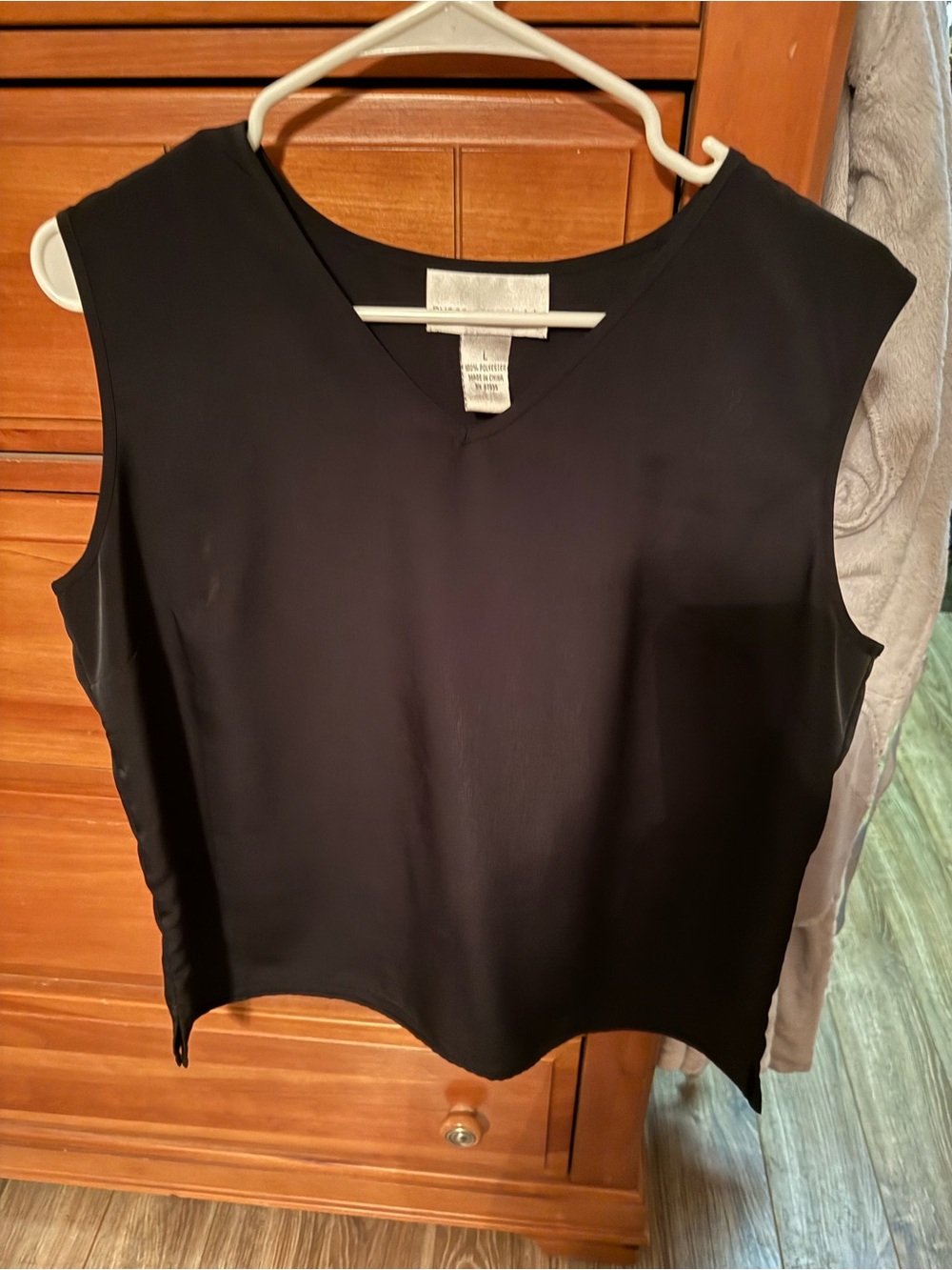 Susan Graver Black Sleeveless V-Neck Tank